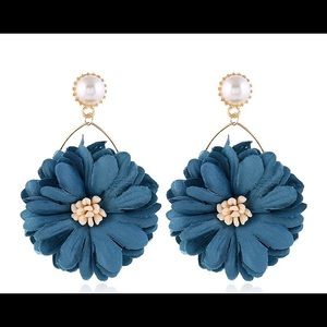Fabric Flower Earring